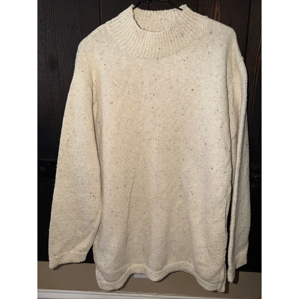 willow women Size Petite Small Vintage sweater Oversized Heavy Cotton Cream O